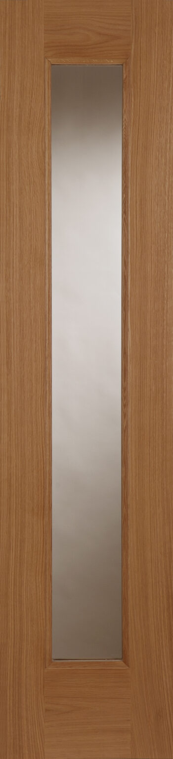 External Oak Contemporary Clear Glass Sidelight