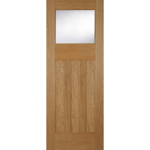 Unfinished Oak 1930 3 panel 1 Light Un-glazed