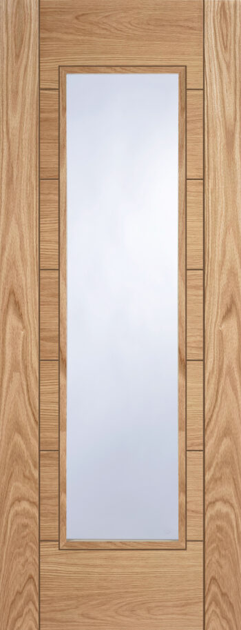 Pre-finished Oak Corsica 1 Light Glazed FD30 Fire Door