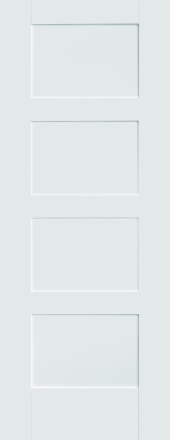 White Primed Contemporary 4 panel FD30 Fire Door