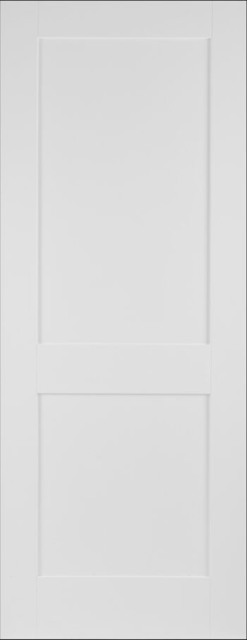White Primed Shaker 2 Panel FD30 Fire Door - 1981x686x44mm